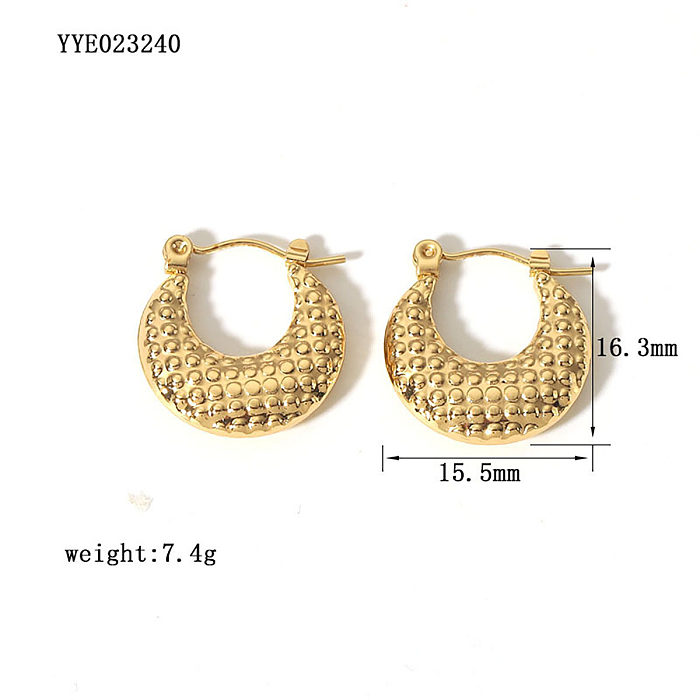 1 Paar Retro-Ohrringe im modernen Stil mit geometrischer Beschichtung aus 18 Karat vergoldetem Edelstahl