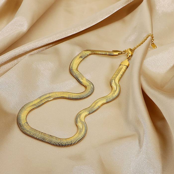 Bijoux en gros, chaîne en os de serpent, collier en acier inoxydable, bijoux