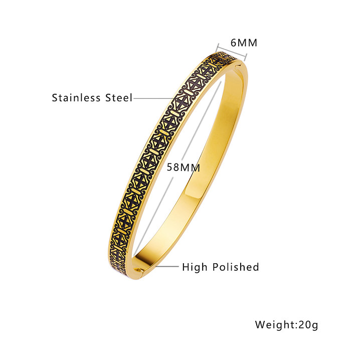 Classical Simple Style Roman Style Cross Stainless Steel Plating Bangle