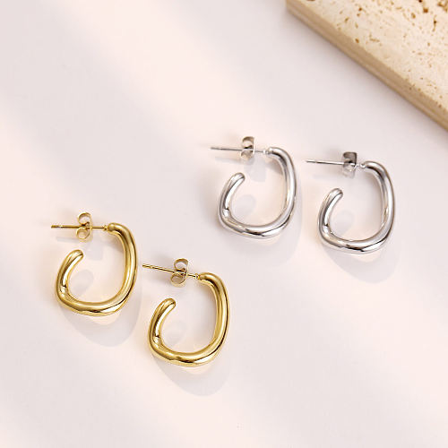 1 Pair Retro U Shape Stainless Steel Plating Ear Studs