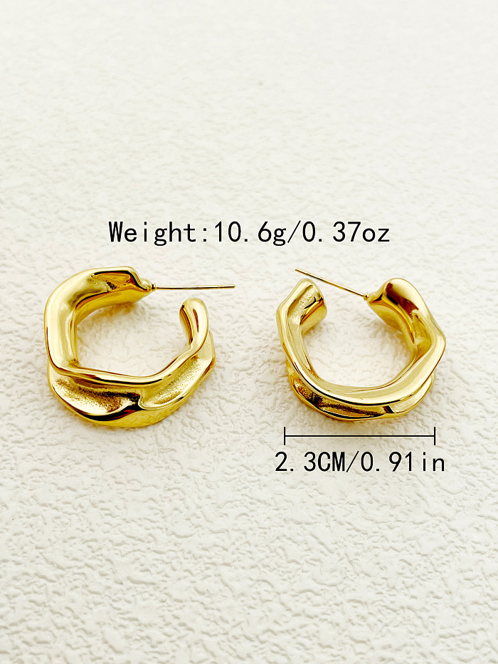 1 Pair Vacation Simple Style Irregular Stainless Steel  Plating 18K Gold Plated Ear Studs