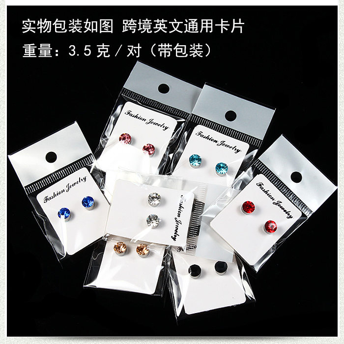 Brincos magnéticos de aço inoxidável com diamante colorido da moda