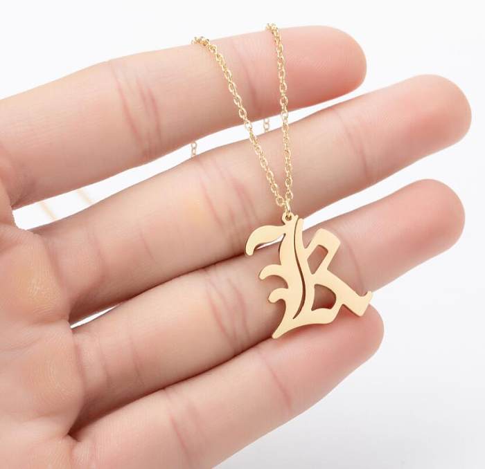 Simple Style Letter Stainless Steel  Plating Pendant Necklace