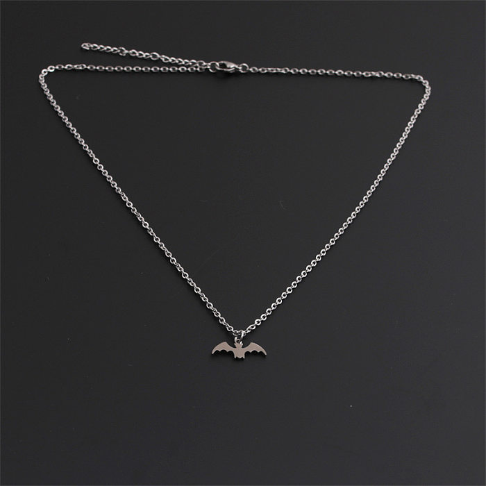 Wholesale Jewelry Halloween Bat Pendant Stainless Steel  Necklace jewelry