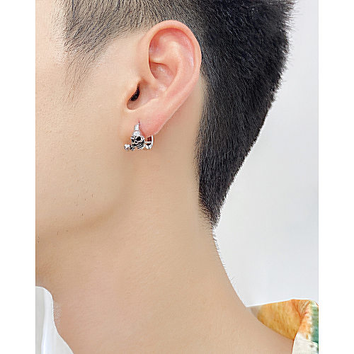 Boucles d'oreilles en acier inoxydable avec crâne de style cool Boucles d'oreilles en acier inoxydable
