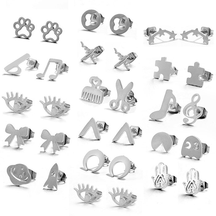 Simple Stainless Steel  Geometric Shape Earrings Wholesale