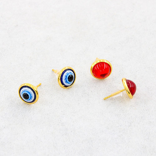 1 Piece Classic Style Eye Plating Stainless Steel  Ear Studs