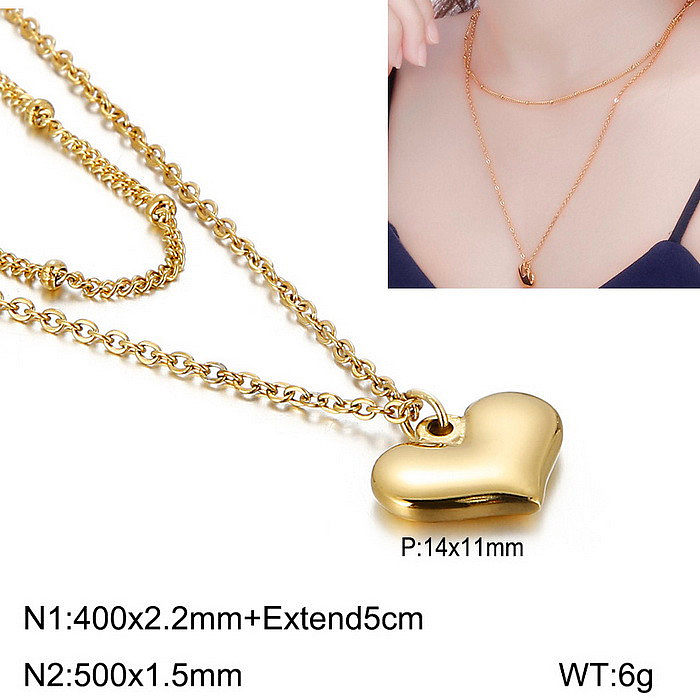 Mode-Stern-Herz-Form-Edelstahl-Beschichtung-Anhänger-Halskette, 1 Stück