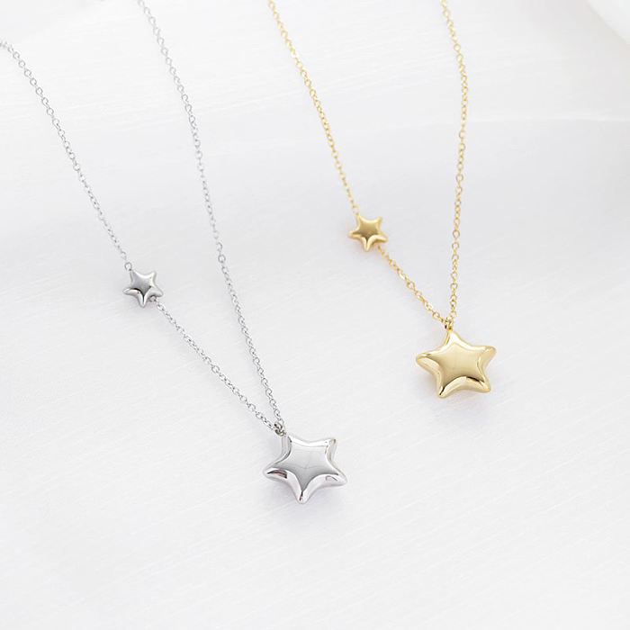 Fashion Star Stainless Steel Necklace Plating Stainless Steel  Necklaces 1 Piece