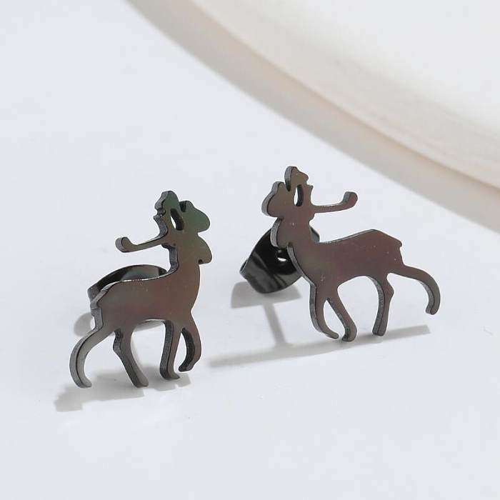 Damen-Ohrringe im schlichten Stil mit Tierschneeflocke aus Edelstahl ohne eingelegte Ohrstecker aus Edelstahl