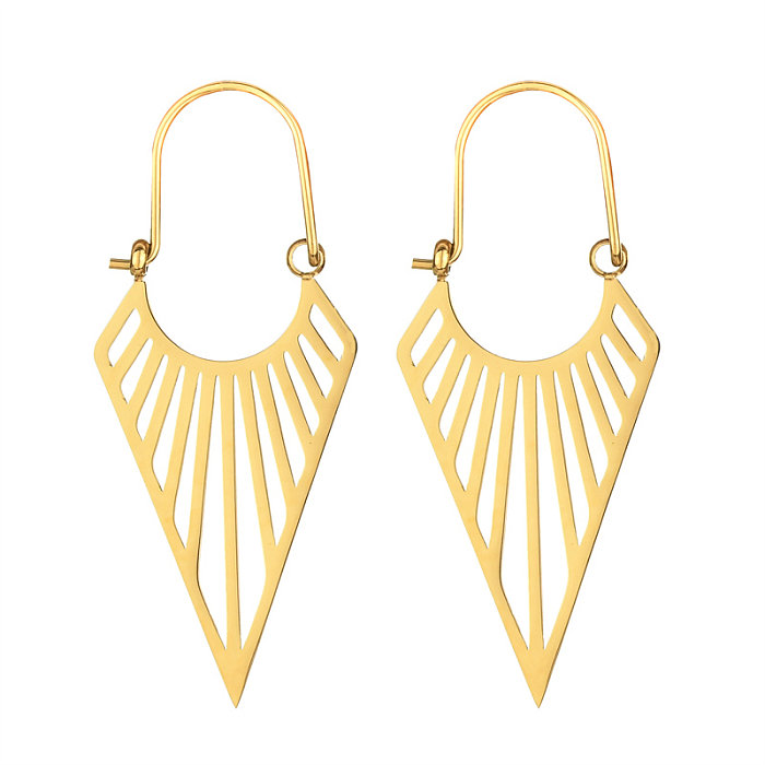 1 Pair Exaggerated Geometric Stainless Steel Plating Hollow Out Drop Earrings