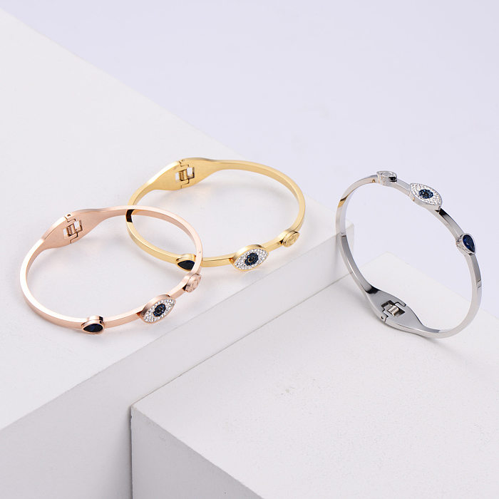 Korean Simple Fashion Stainless Steel Evil Eye Bracelet Wholesale jewelry