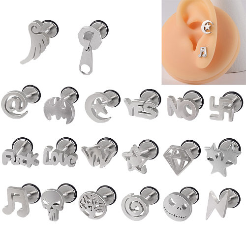 1 Pair Simple Style Letter Stainless Steel  Ear Studs