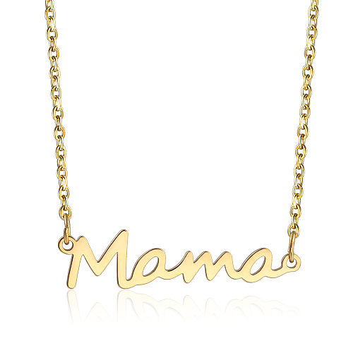 Wholesale Jewelry Simple MaMa Letter Stainless Steel Necklace jewelry