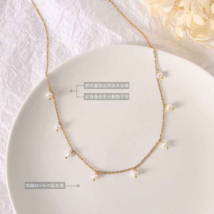 Großhandel mit einfachen, vergoldeten Perlenkettenschmuck aus Edelstahl