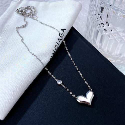 Sweet Heart Shape Stainless Steel  Stainless Steel Plating Pendant Necklace