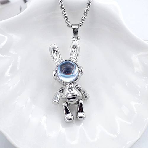 Fashion Rabbit Stainless Steel Plating Pendant Necklace 1 Piece