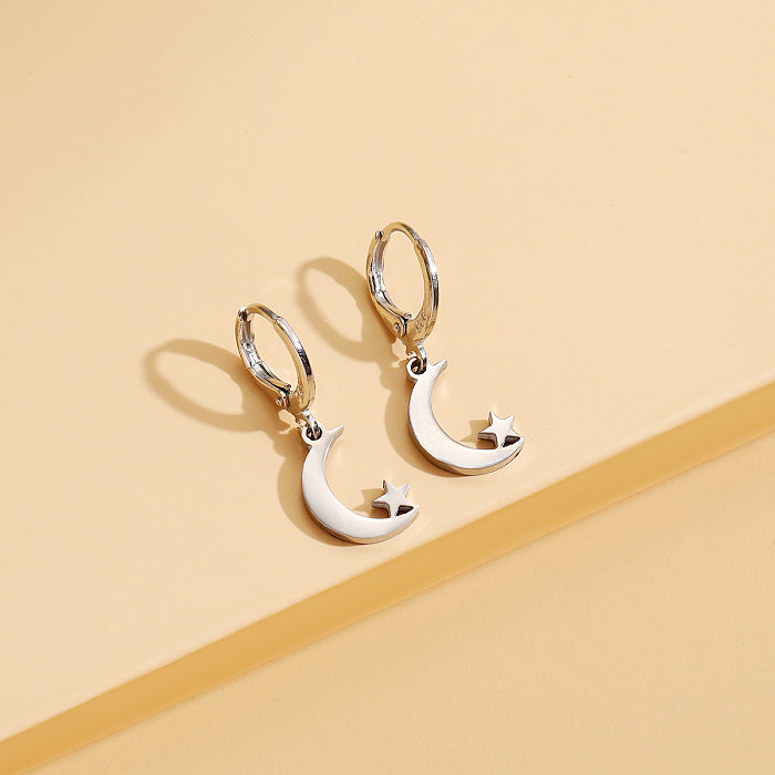 Modische einfache Edelstahl-Ohrringe, geometrische Tropfen-Ohrringe