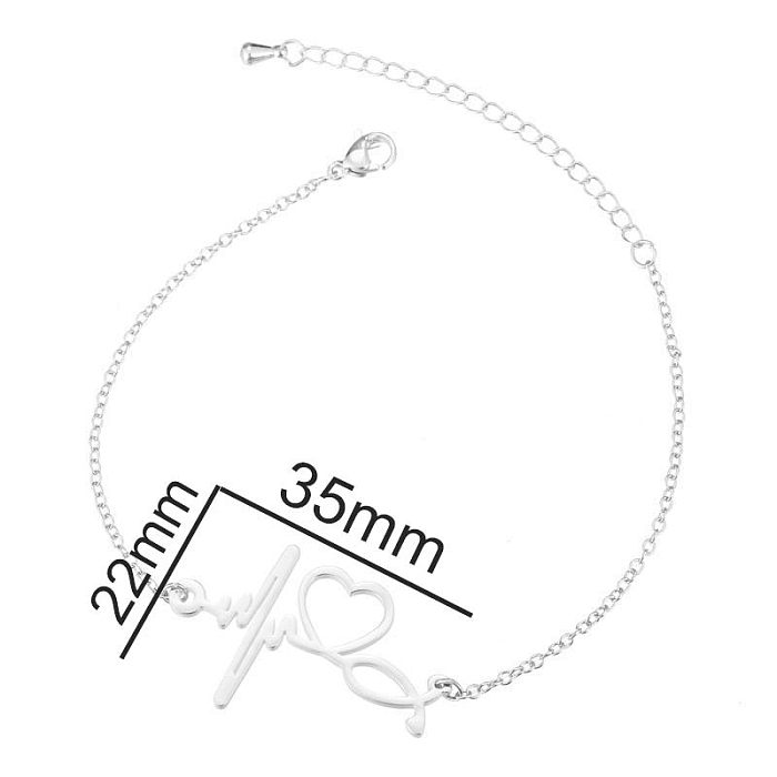 Fashion Electrocardiogram Stainless Steel Bracelets 1 Piece