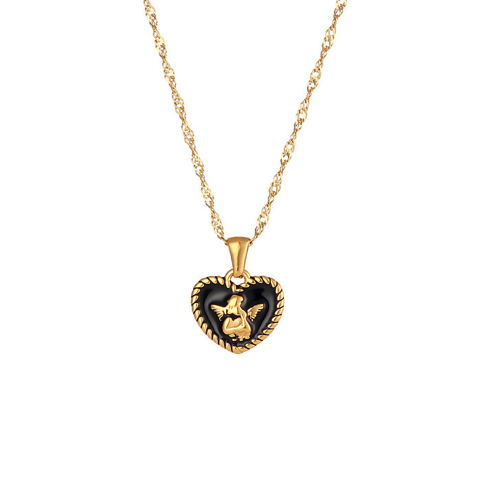 Fashion Heart Shape Stainless Steel  Pendant Necklace Plating Stainless Steel  Necklaces