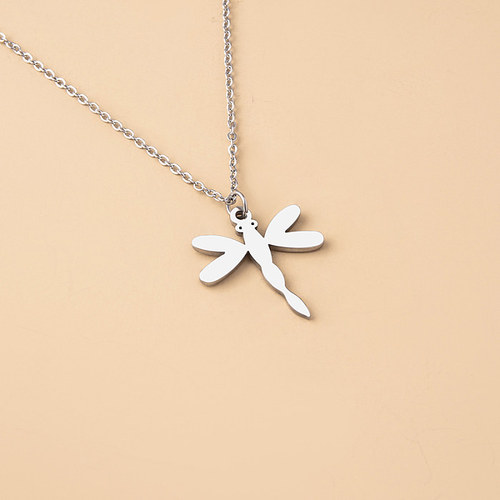 Fashion Dragonfly Stainless Steel  Pendant Necklace 1 Piece