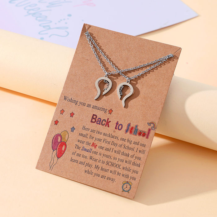 Sweet Simple Style Letter Stainless Steel  Pendant Necklace