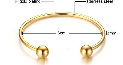 Simple Style Solid Color Stainless Steel Plating Gold Plated Bangle