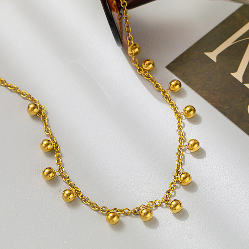 Casual Simple Style Solid Color Stainless Steel Plating Necklace