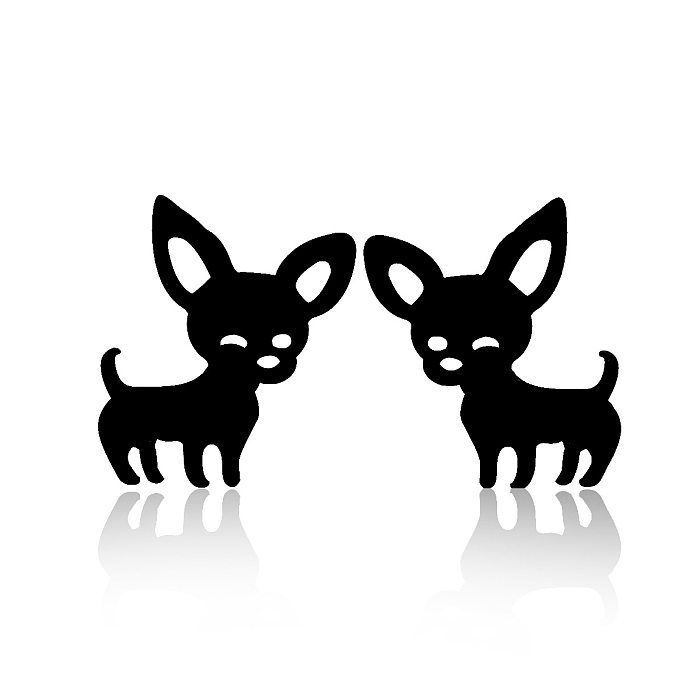 Damen-Ohrringe im schlichten Stil mit Hund aus Edelstahl ohne eingelegte Ohrstecker aus Edelstahl