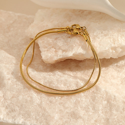 Simple Style Solid Color Stainless Steel Plating Bracelets 1 Piece