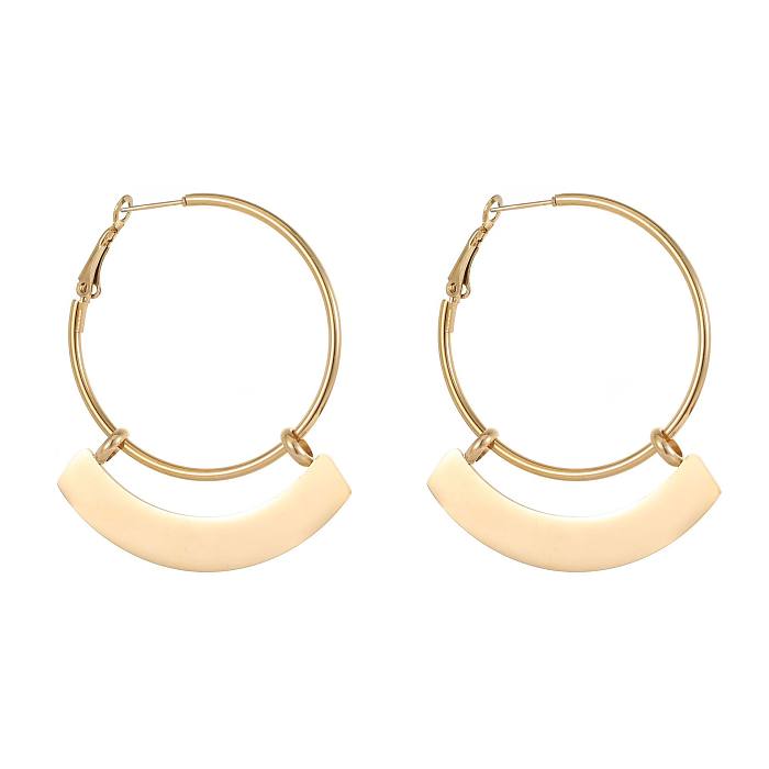 1 Pair Simple Style Classic Style Geometric Enamel Plating Stainless Steel  Earrings