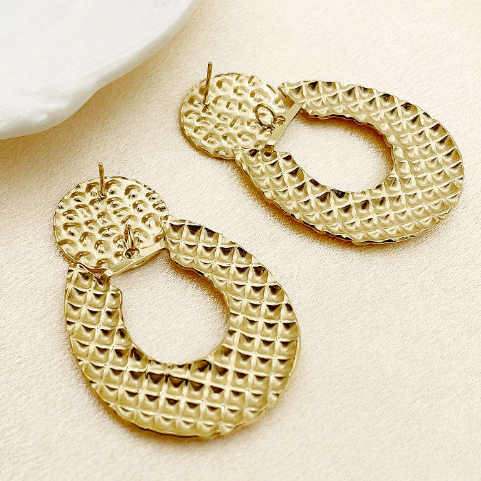 1 Pair Vintage Style Roman Style Geometric Plating Stainless Steel  Gold Plated Ear Studs
