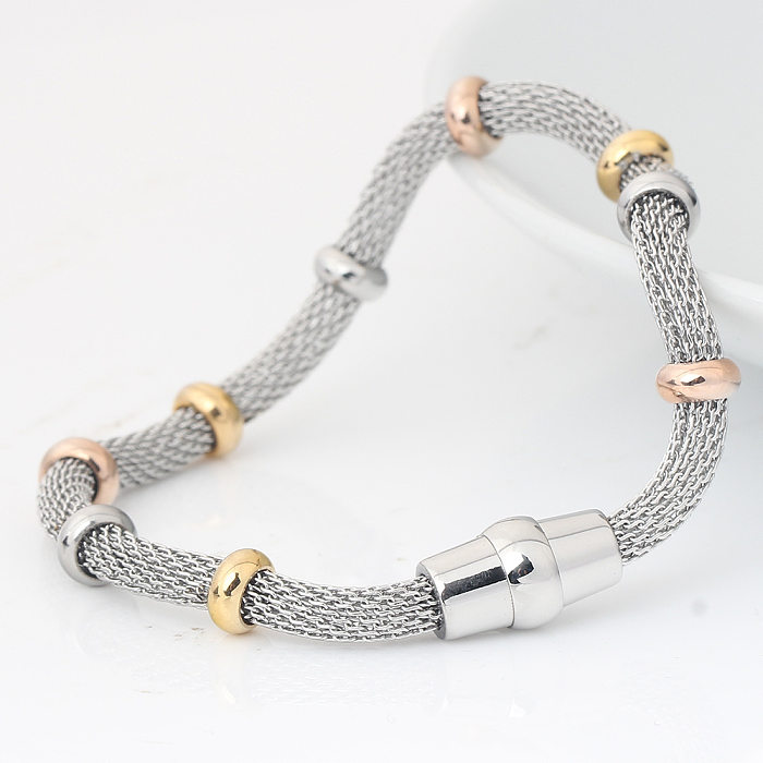Bracelets de placage en acier titane géométrique de base en gros