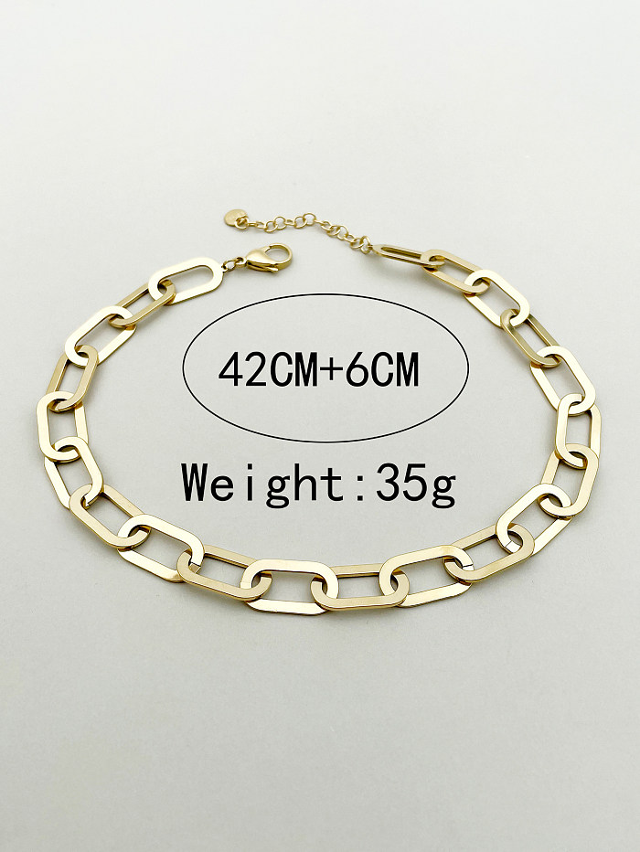 Hip-Hop Geometric Stainless Steel  Polishing Plating Gold Plated Necklace