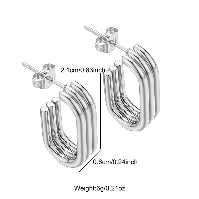 1 Pair Simple Style Classic Style U Shape Stainless Steel  Earrings
