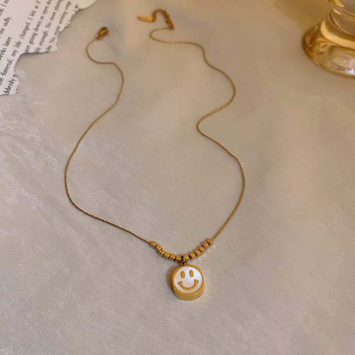Collar de diamantes de imitación turquesa con incrustaciones de perlas artificiales chapado en acero inoxidable de aleación geométrica de estilo Simple