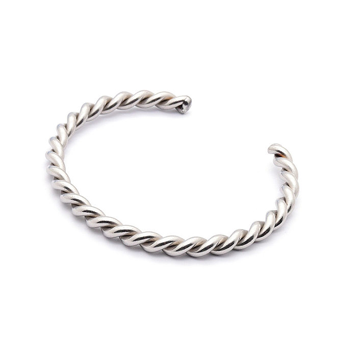 Basic Classic Style Solid Color Stainless Steel Bangle In Bulk