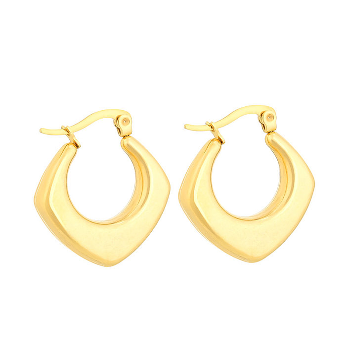 1 Pair Modern Style Simple Style Solid Color Plating Stainless Steel  18K Gold Plated Earrings