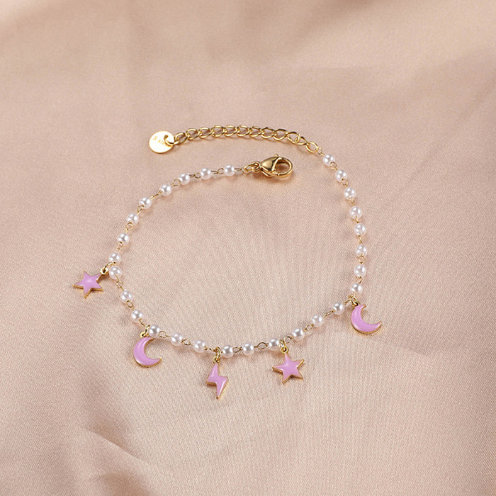 Glam Luxurious Star Bracelets plaqués or 18 carats en acier inoxydable en vrac