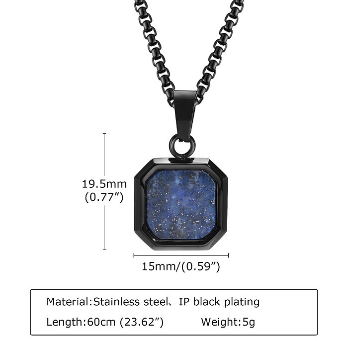 Retro Geometric Stainless Steel Pendant Necklace Plating Stainless Steel  Necklaces