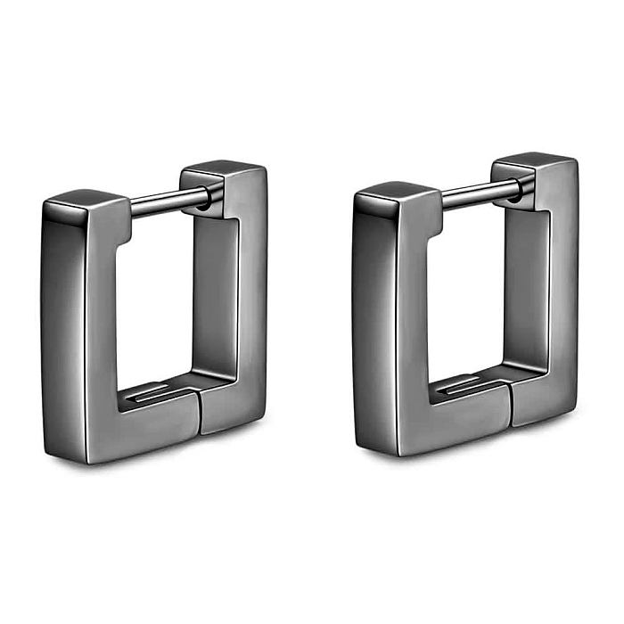Simple Style Oval Stainless Steel  Plating Earrings 1 Pair