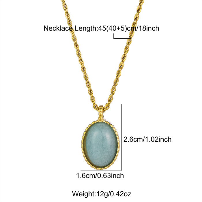 Cute Luxurious Commute Eye Stainless Steel  Enamel Plating Inlay Zircon 18K Gold Plated Pendant Necklace