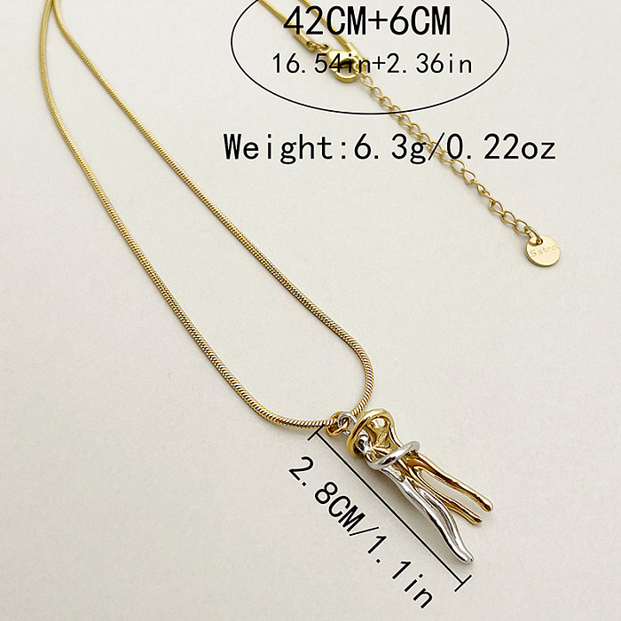 Streetwear Human Stainless Steel  Plating Gold Plated Pendant Necklace