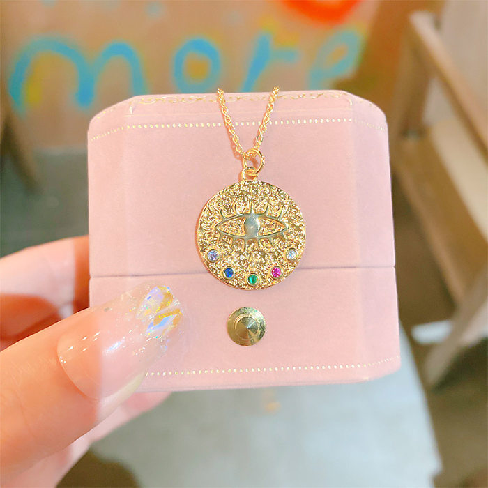 Wholesale Sweet Simple Style Star Flower Shell Stainless Steel Artificial Pearls Zircon Pendant Necklace