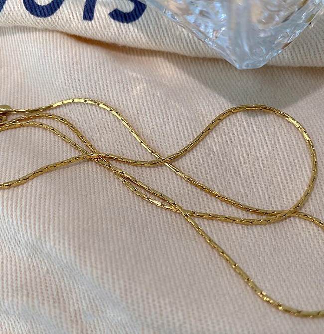 Atacado Colar Minimalista Cadeia Superfino Colar Moda Empilhado Ouro Aço Titânio