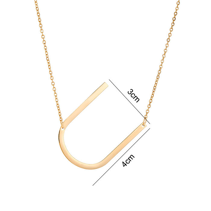 Simple Style Letter Stainless Steel  Stainless Steel Plating Necklace