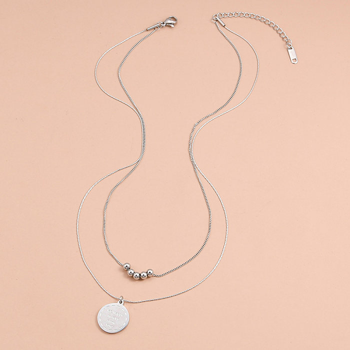Geometrische Edelstahl-Halsketten im schlichten Stil, plattierte Edelstahl-Halsketten