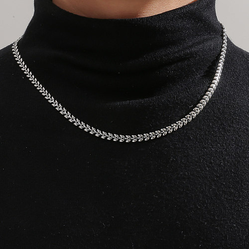 Collier de polissage en acier inoxydable, cercle artistique de Style classique décontracté