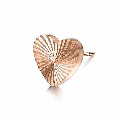 New Peach Heart Batch Flower Mirror Line Stainless Steel  Ear Studs