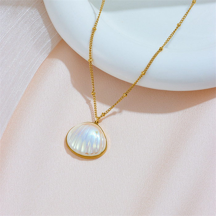 Collier pendentif opale ovale rétro en acier inoxydable, en vrac